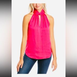 Anne Klein Pink Twist Neck Halter Top NWOT